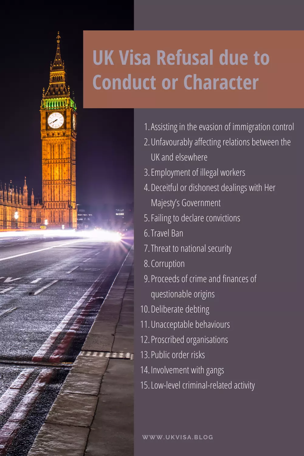 UK Visa Refusal due to Conduct or Character UK Visa Refusal due to Conduct or Character