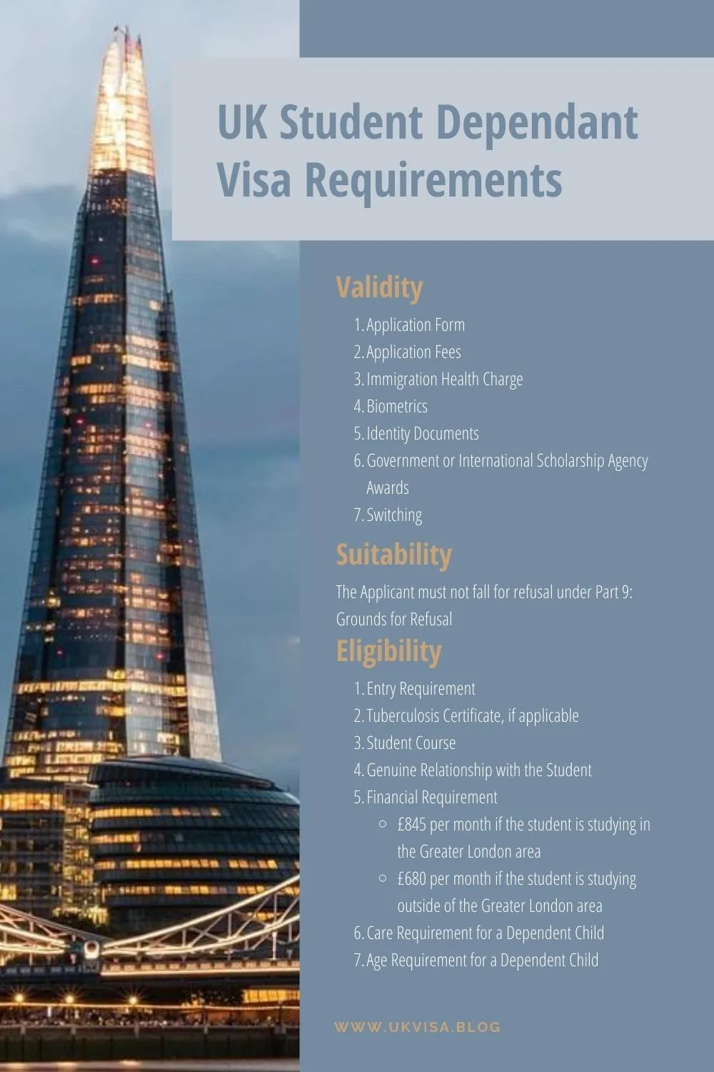 UK Student Dependant Visa Requirements UK Student Dependant Visa Requirements