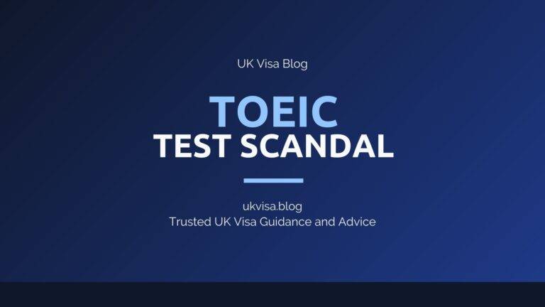 Toeic Test Scandal Featured Image Showing Uk Visa Blog Branding With Victims Rights And Appeal Guidance