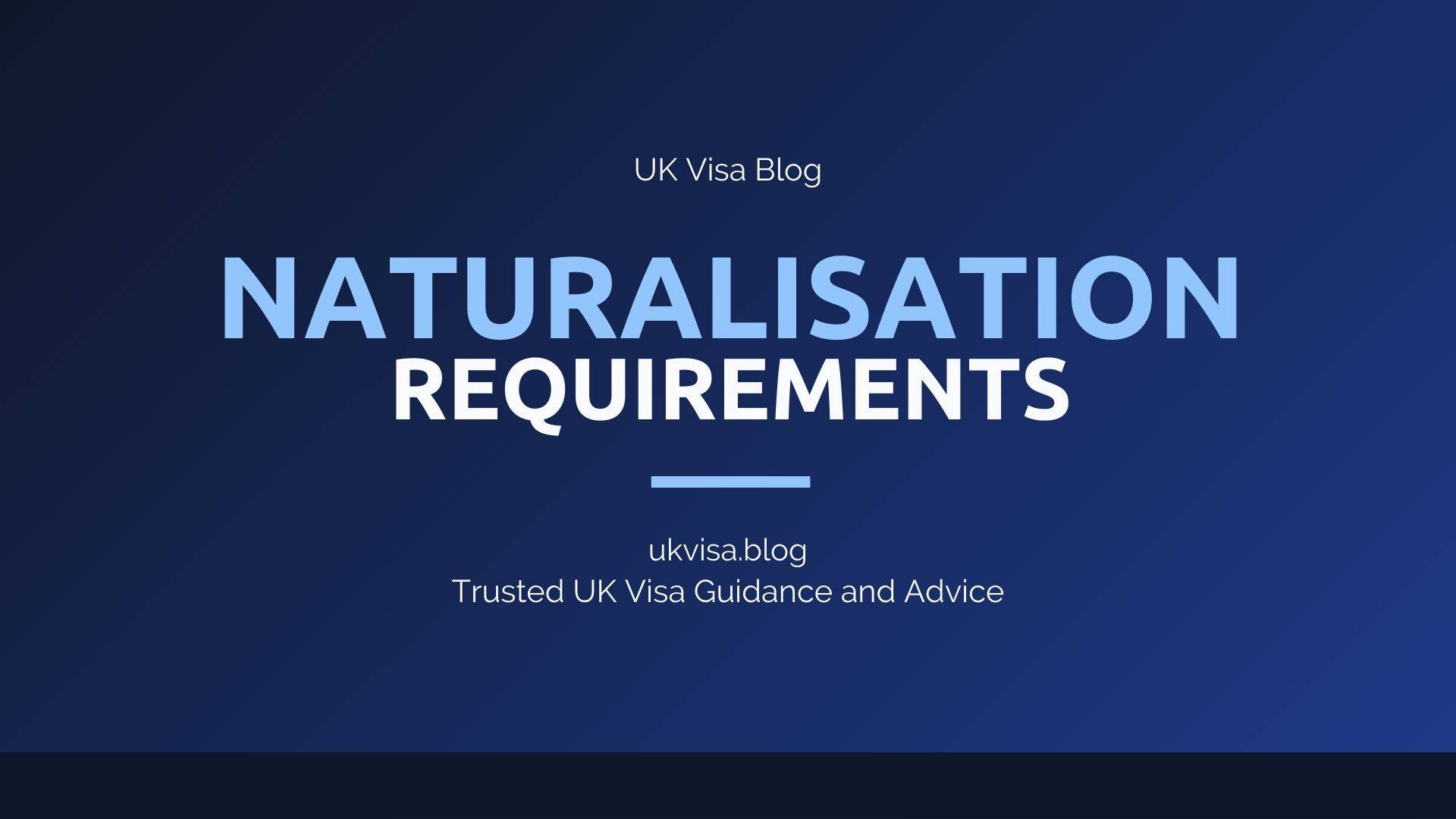 UK Naturalisation Requirements featured image showing UK Visa Blog branding with British Citizenship eligibility guidance