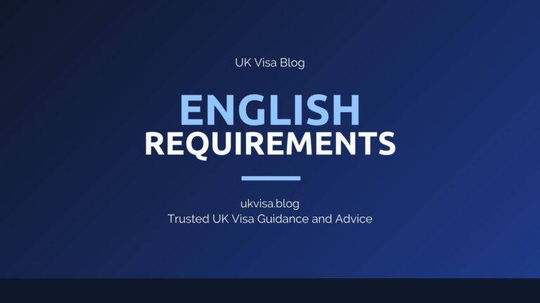 Home 2 Uk Visa English Requirements Featured Image Showing Uk Visa Blog Branding With Cefr Levels And Ielts Guidance