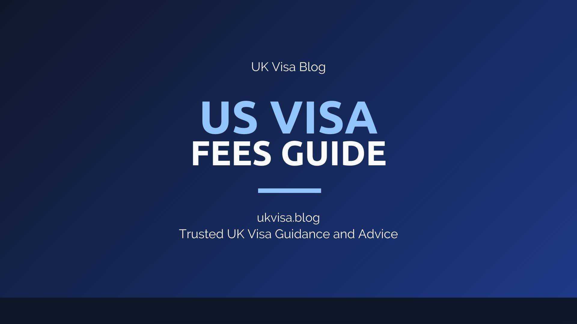 US Visa Fees Guide featured image showing UK Visa Blog branding with American visa cost information for visitors, students and workers