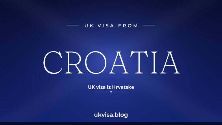 Home 9 UK visa from Croatia featured image — Croatia in white serif type with the Croatian line "UK viza iz Hrvatske" on a dark blue national-colour background