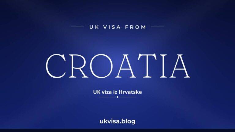 Home 9 UK visa from Croatia featured image — Croatia in white serif type with the Croatian line "UK viza iz Hrvatske" on a dark blue national-colour background